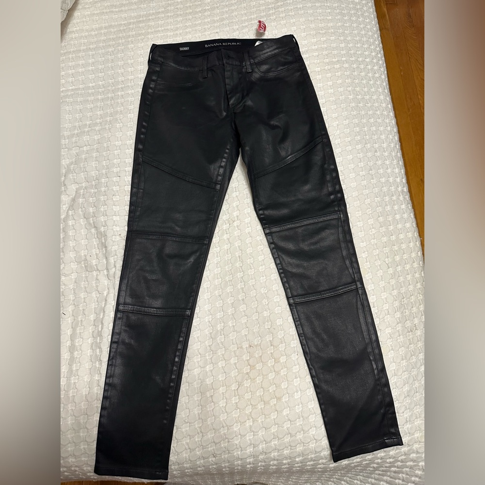 Banana republic faux leather skinny jeans
